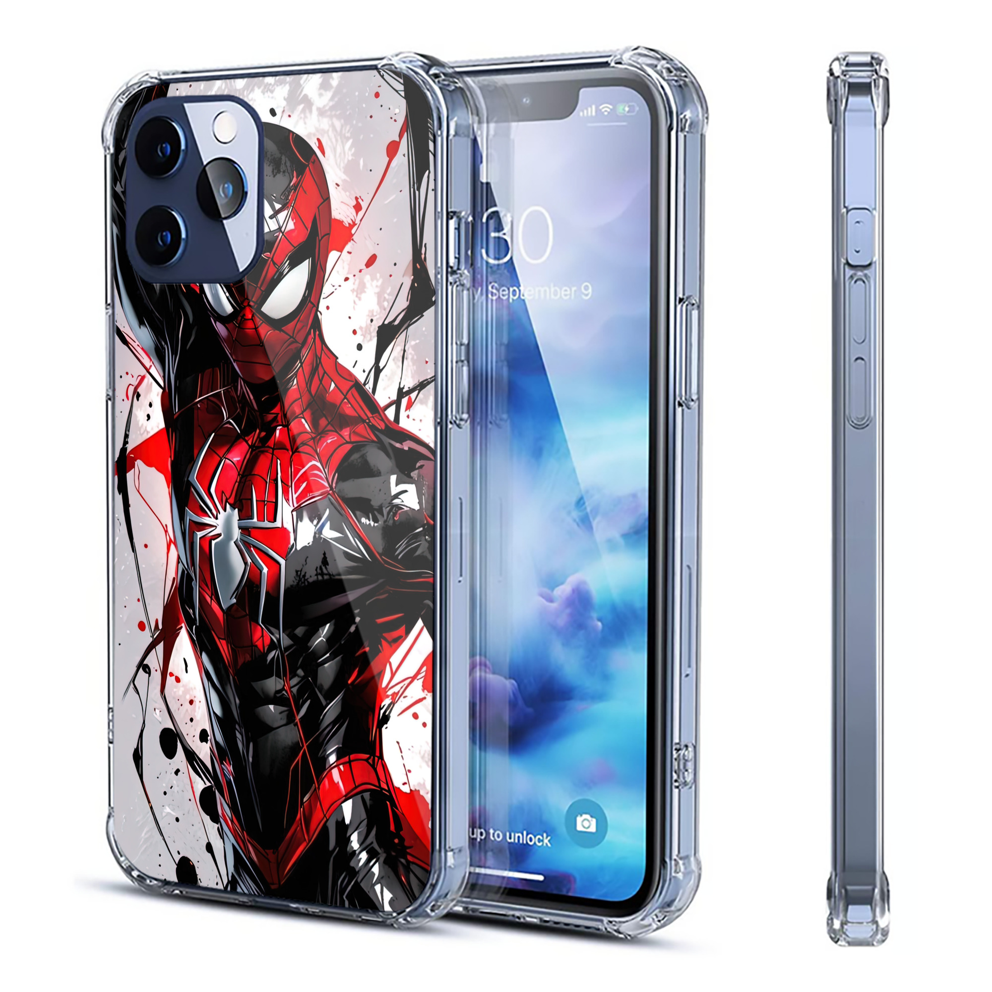 （画像用） Spider Man スパイダーマン 【iPhone 12シリーズ対応】透明スマホケース（クリアソフトケース）